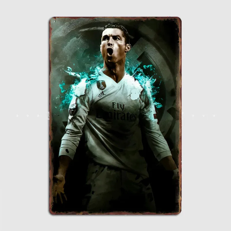 Interior Design Poster - Cristiano Ronaldo CR7 Football Player Metal