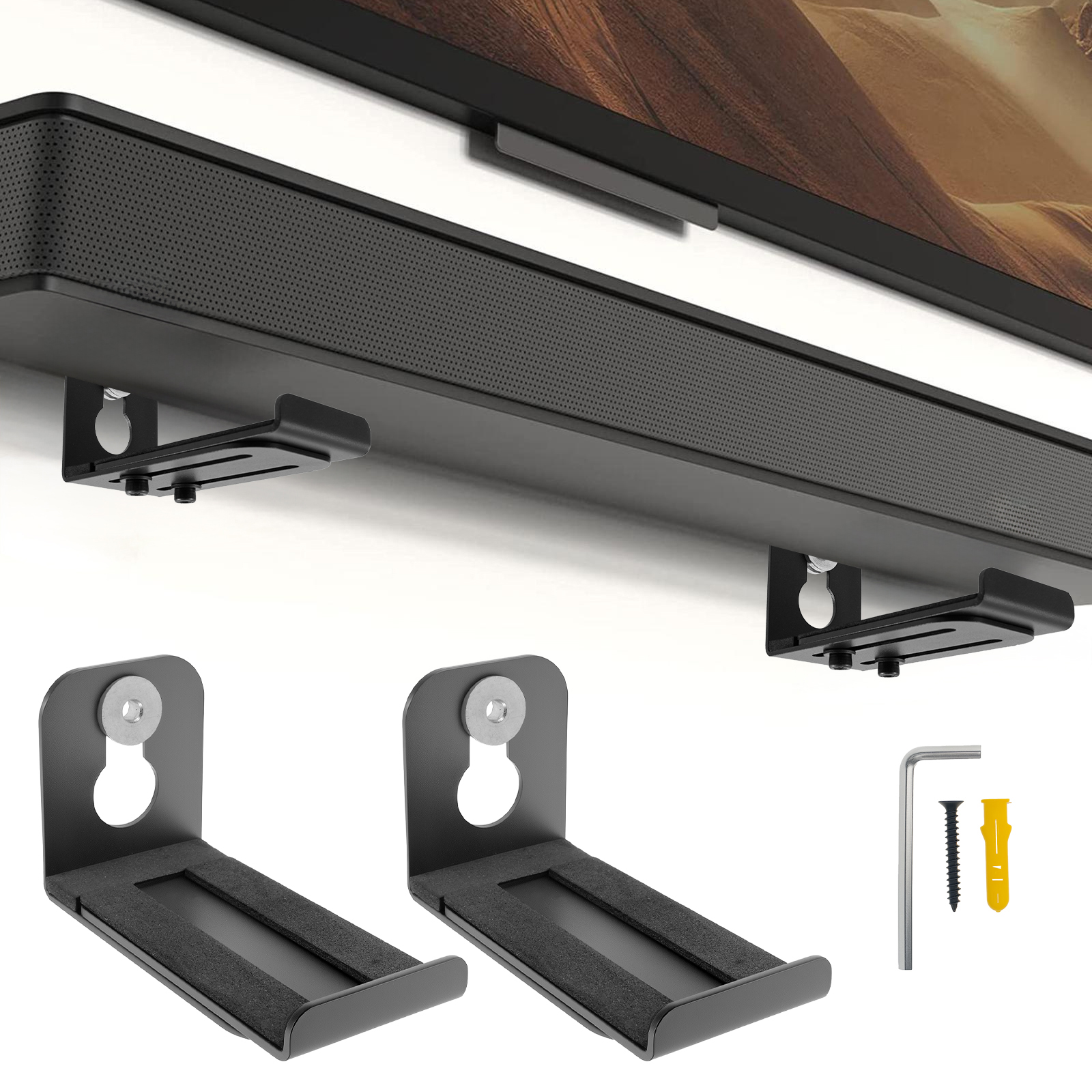 Interior Design Room - 2Pcs Soundbar Speaker Stands Wall Mount