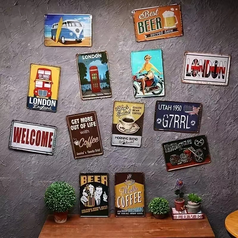 Retro Tin Sign Vintage Metal S - Interior Design Poster recension och pris