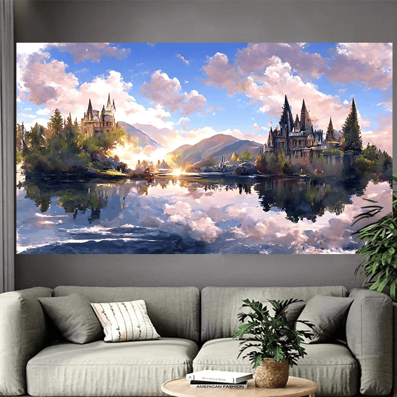 Castle Lake Wall Tapestry Fant - Interior Design Poster recension och pris