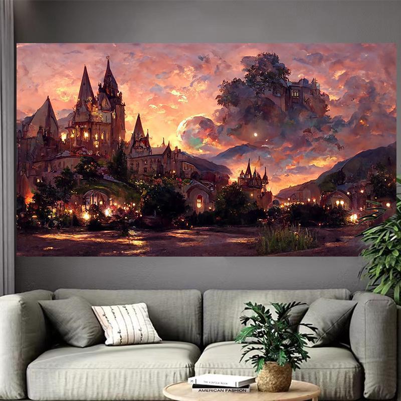Castle Lake Wall Tapestry Fant - Interior Design Poster recension och pris