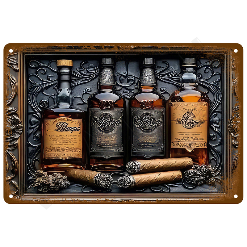 Vintage Bar Metal Signs Bathro - Interior Design Poster recension och pris