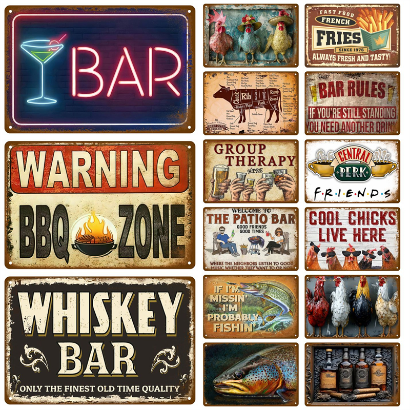 Vintage Bar Metal Signs Bathro - Interior Design Poster recension och pris