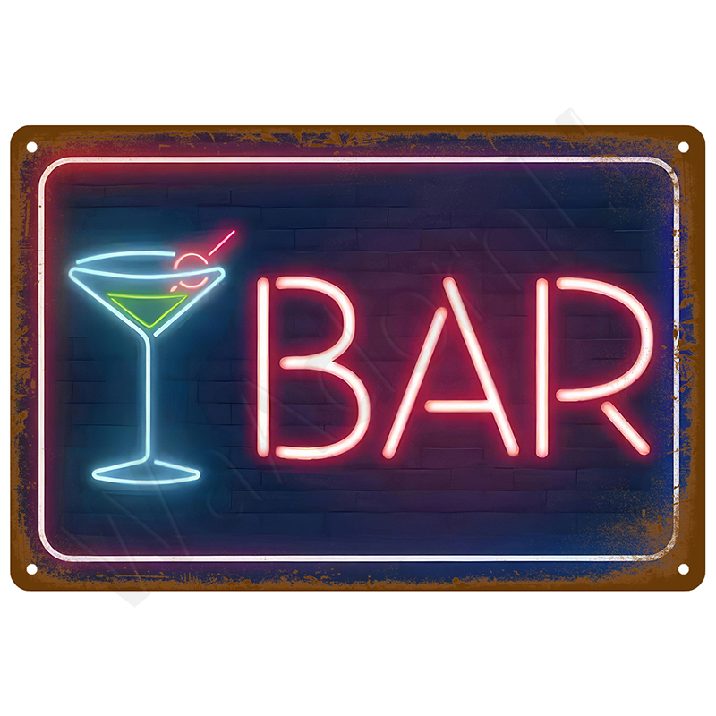 Vintage Bar Metal Signs Bathro - Interior Design Poster recension och pris