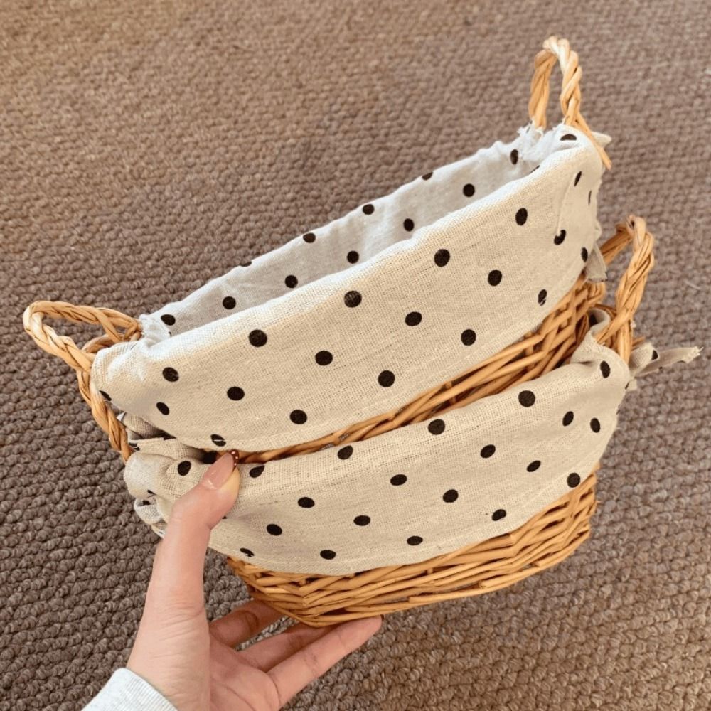 Vintage Fabric Rattan Storage  - Rattan Tray Handle recension och pris