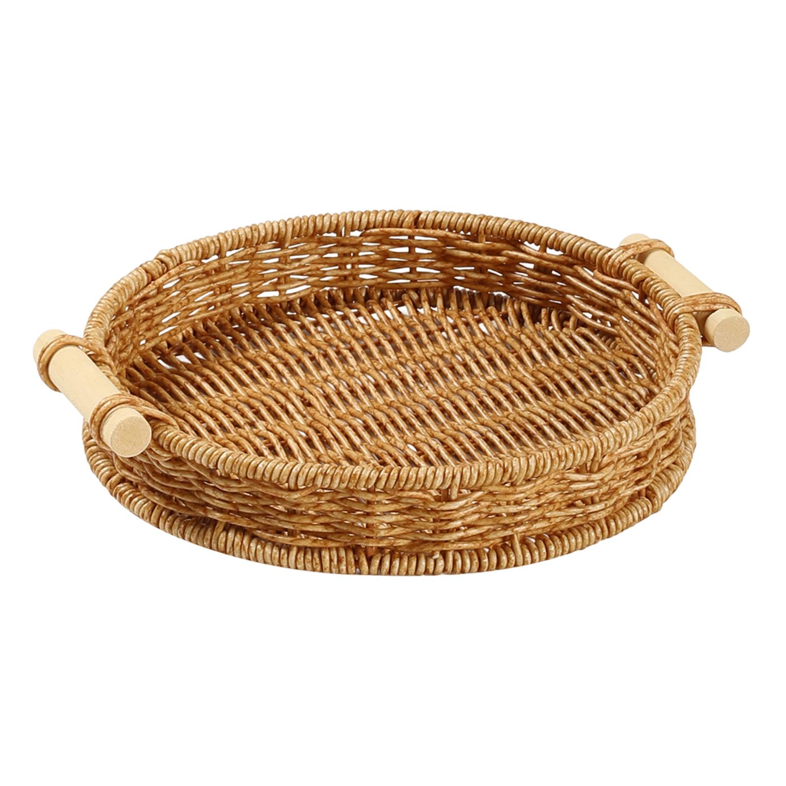 Woven Storage Basket Serving T - Rattan Tray Handle recension och pris