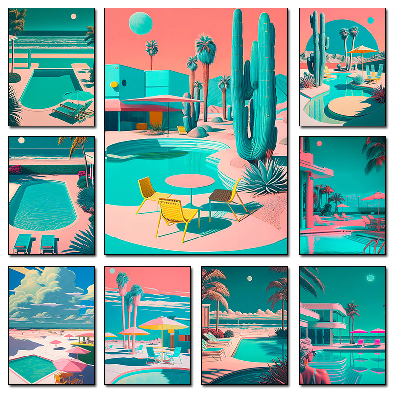 Retro Futuristic Beachside Pal - Interior Design Poster recension och pris