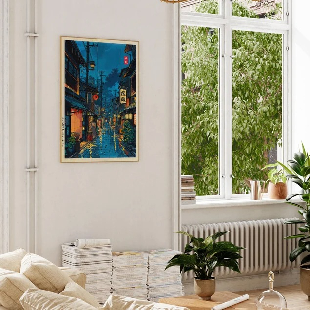 Japanese Tokyo Teahouse Cartoo - Interior Design Poster recension och pris