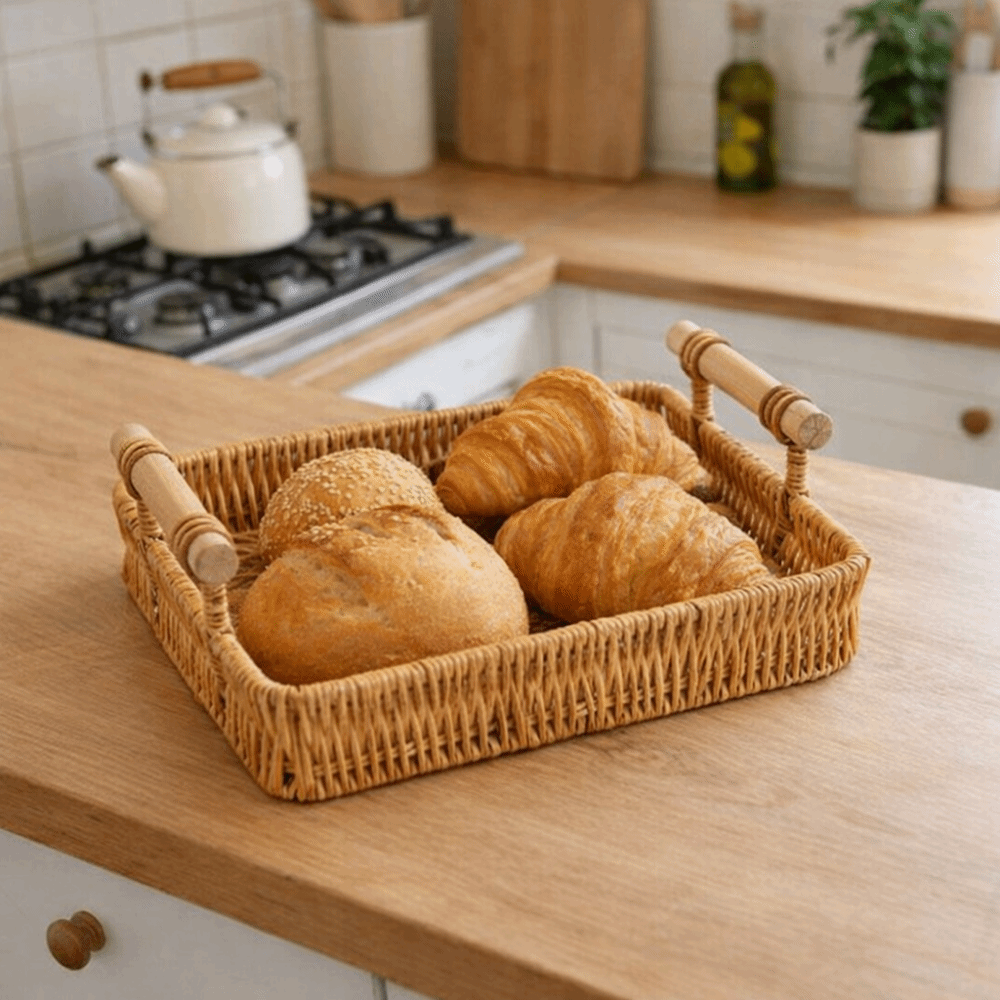 Plastic Imitation Rattan Stora - Rattan Tray Handle recension och pris