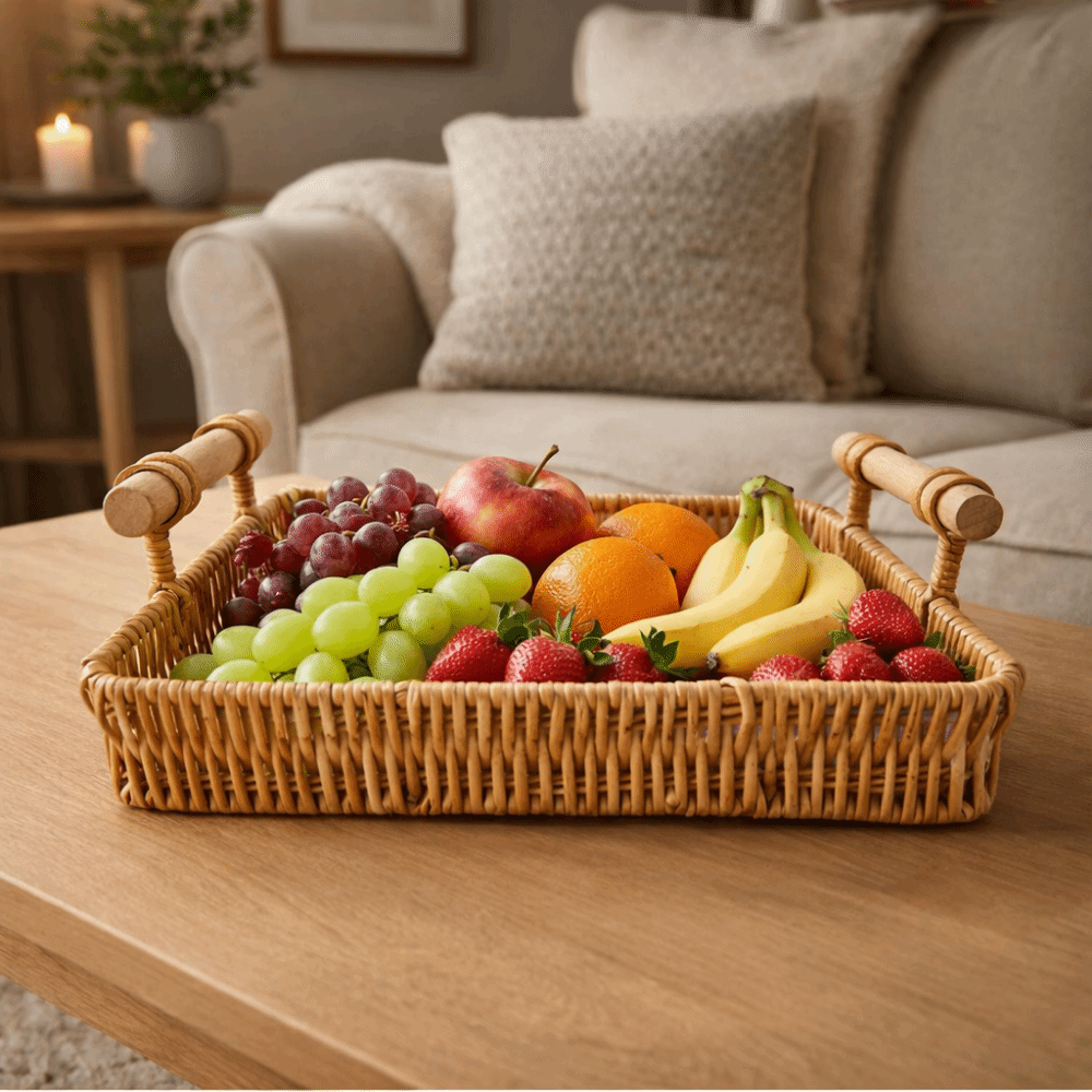 Plastic Imitation Rattan Stora - Rattan Tray Handle recension och pris