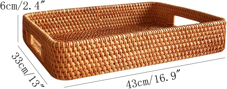 17 Inch Oversize Handmade Rect - Rattan Tray Handle recension och pris