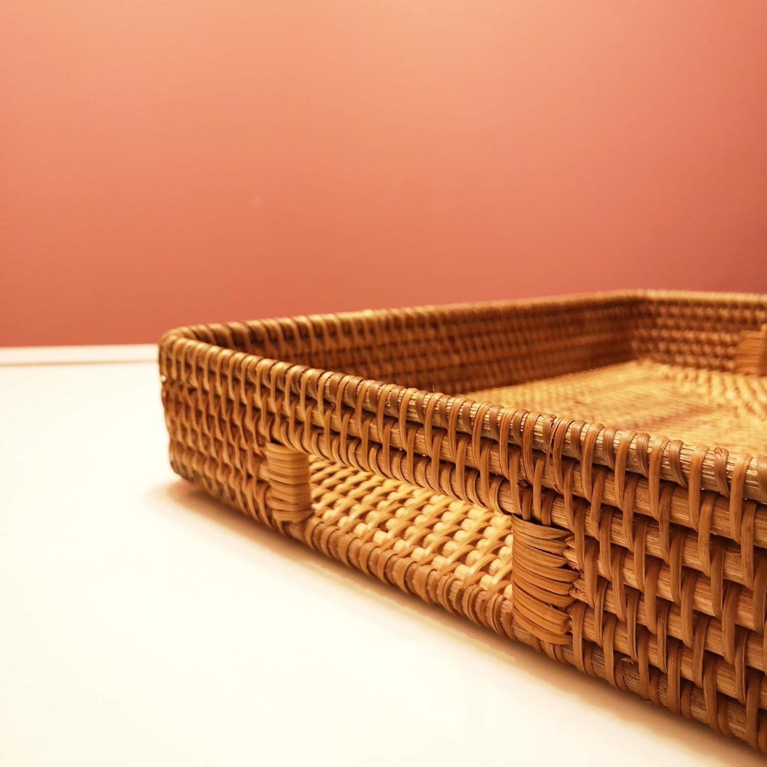 17 Inch Oversize Handmade Rect - Rattan Tray Handle recension och pris