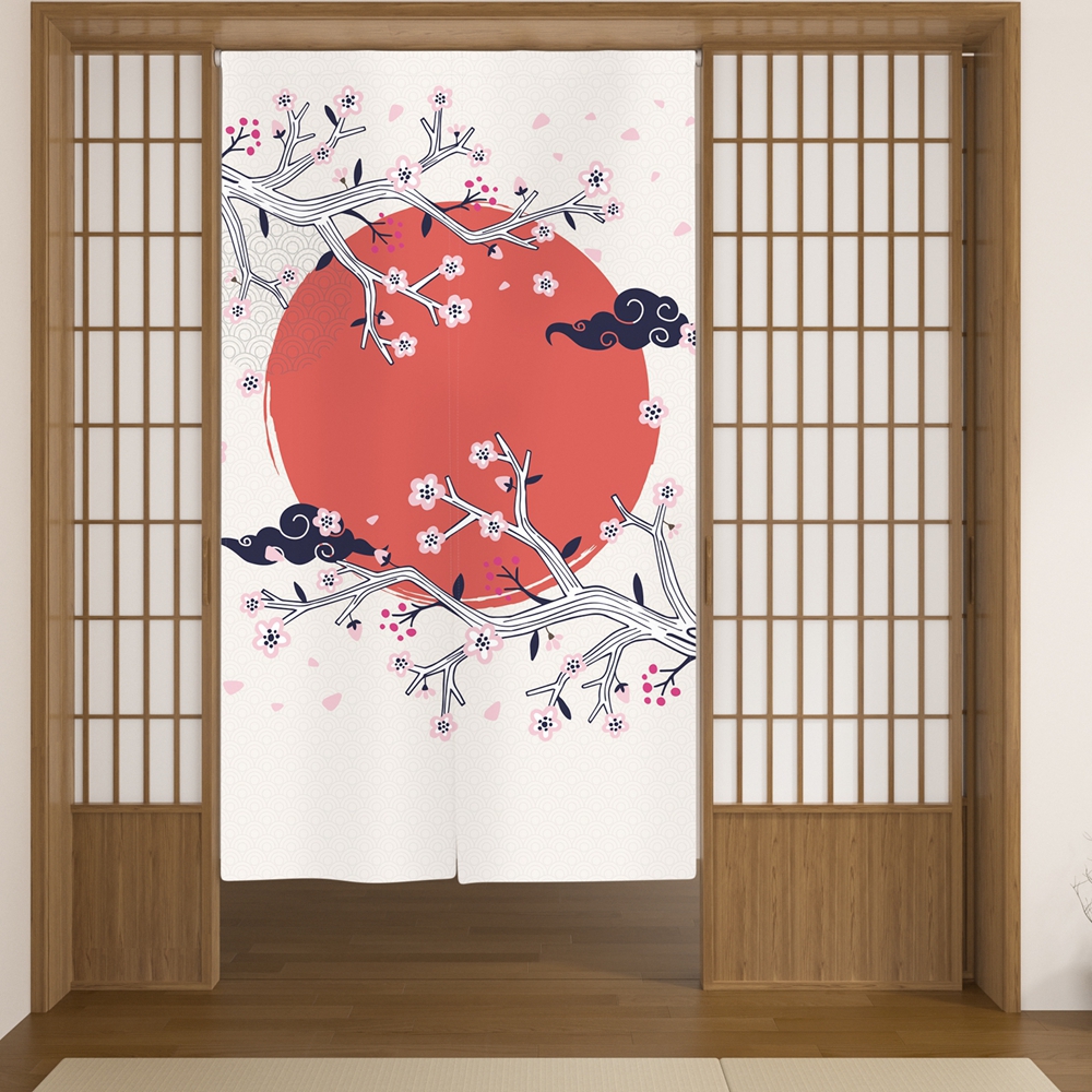 Japanese Door Curtain Cherry B - Interior Design Zen Style recension och pris