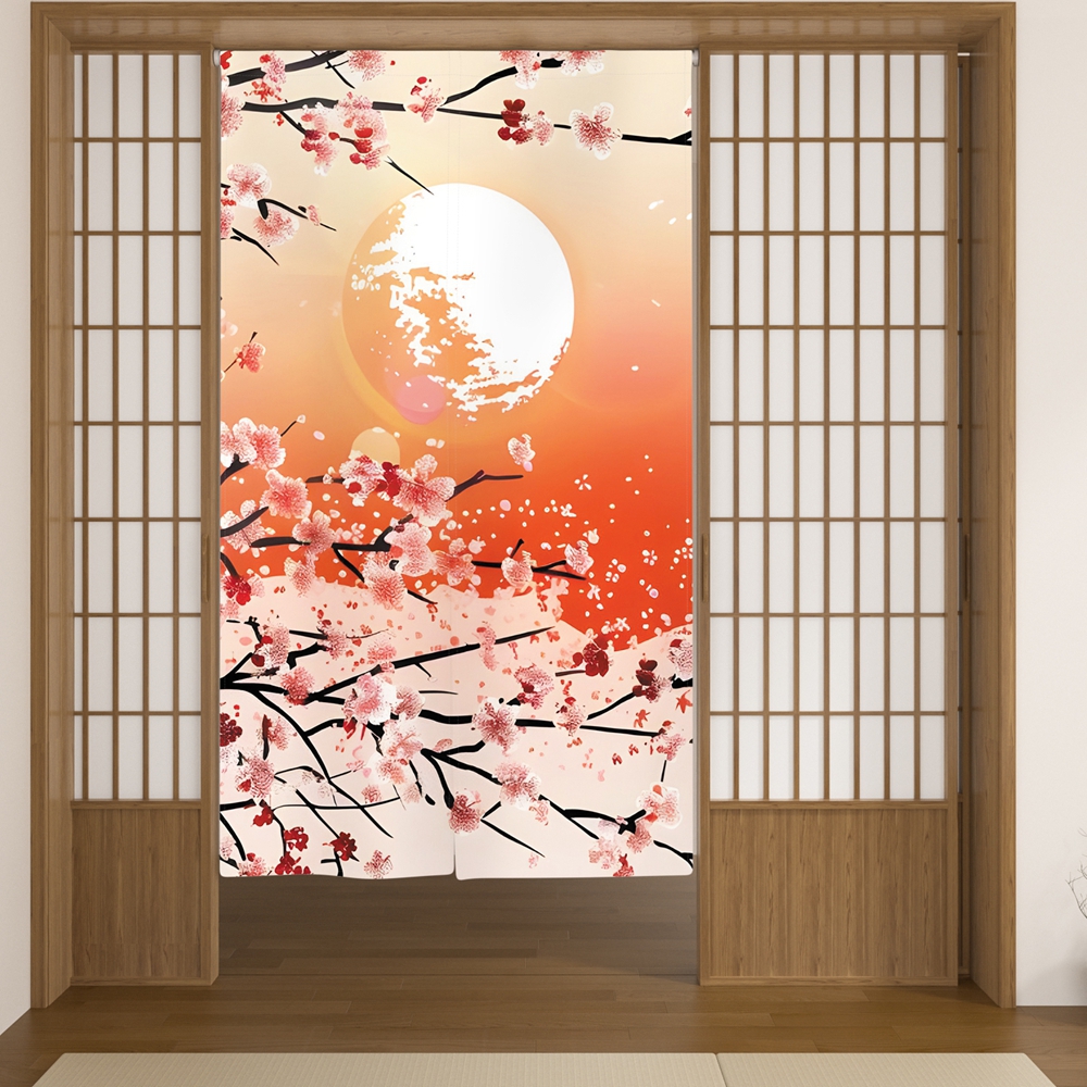 Japanese Door Curtain Cherry B - Interior Design Zen Style recension och pris