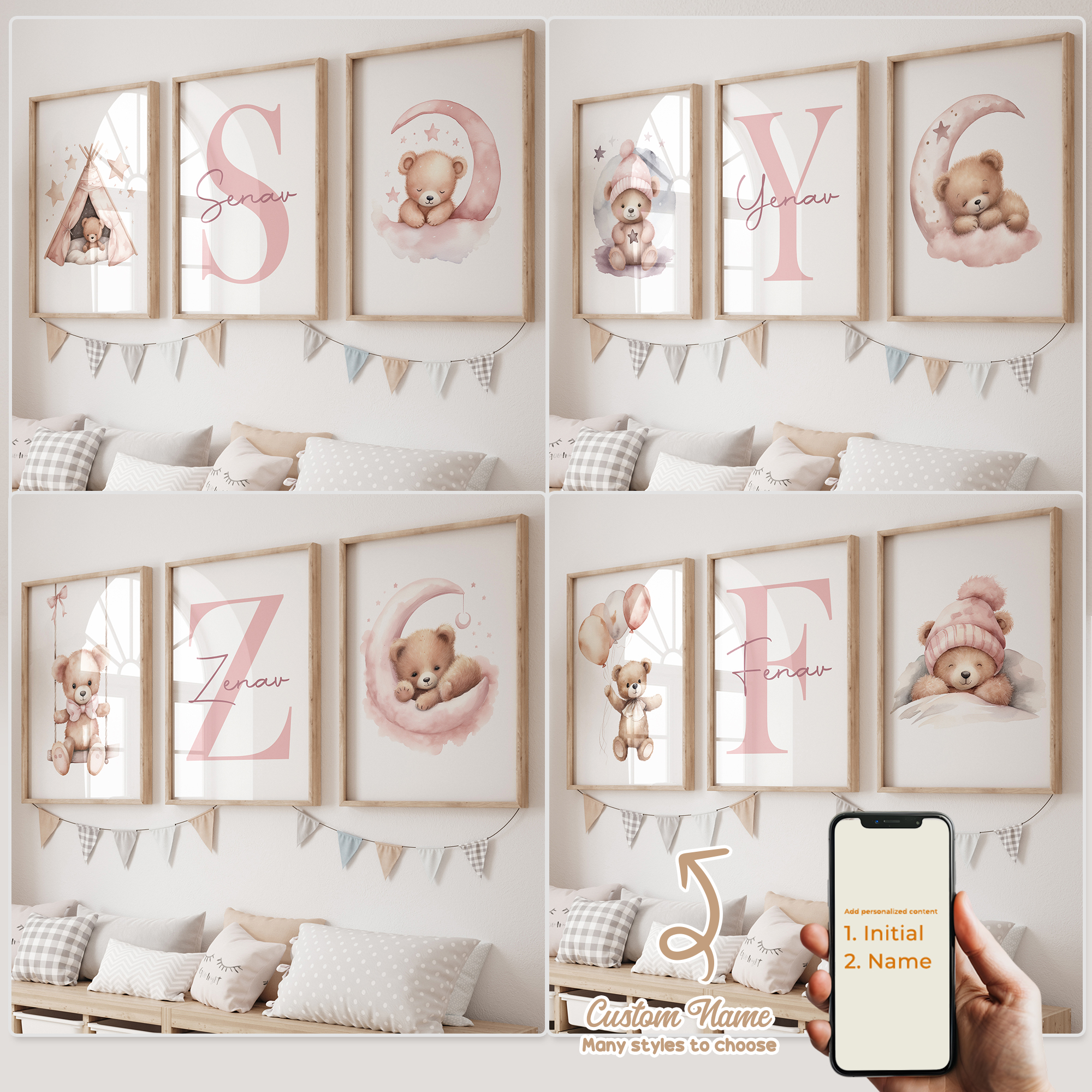 3pcs Personalized Custom Name  - Interior Design Room recension och pris