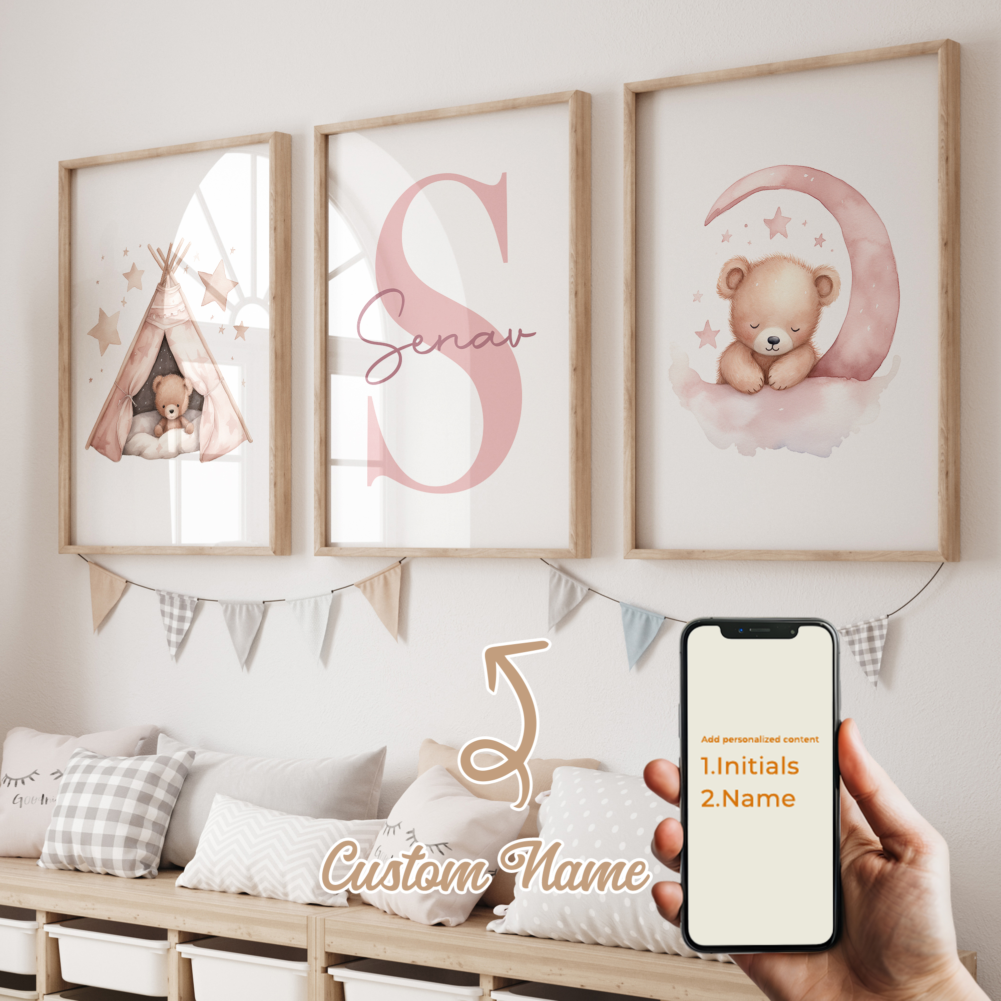 3pcs Personalized Custom Name  - Interior Design Room recension och pris