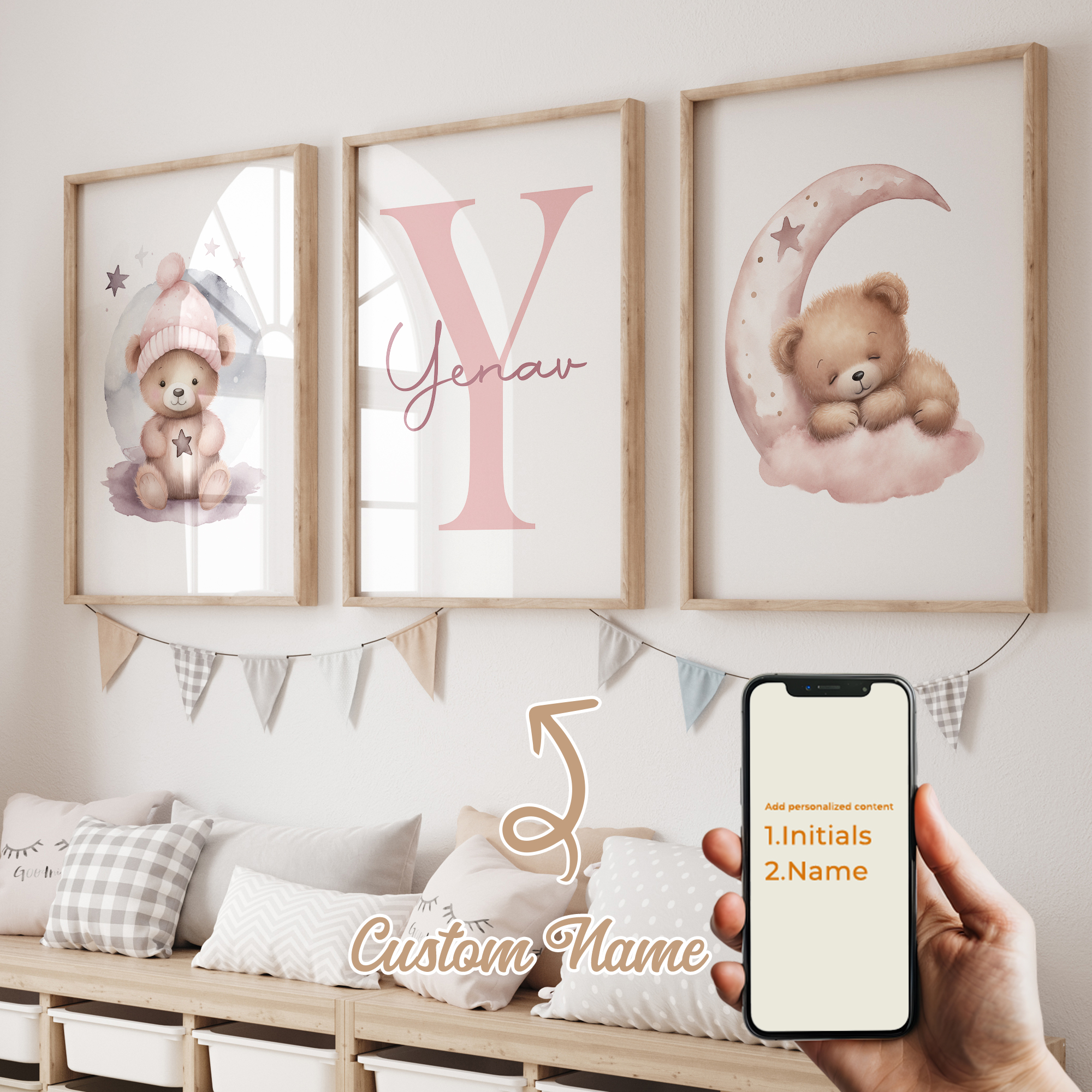 3pcs Personalized Custom Name  - Interior Design Room recension och pris