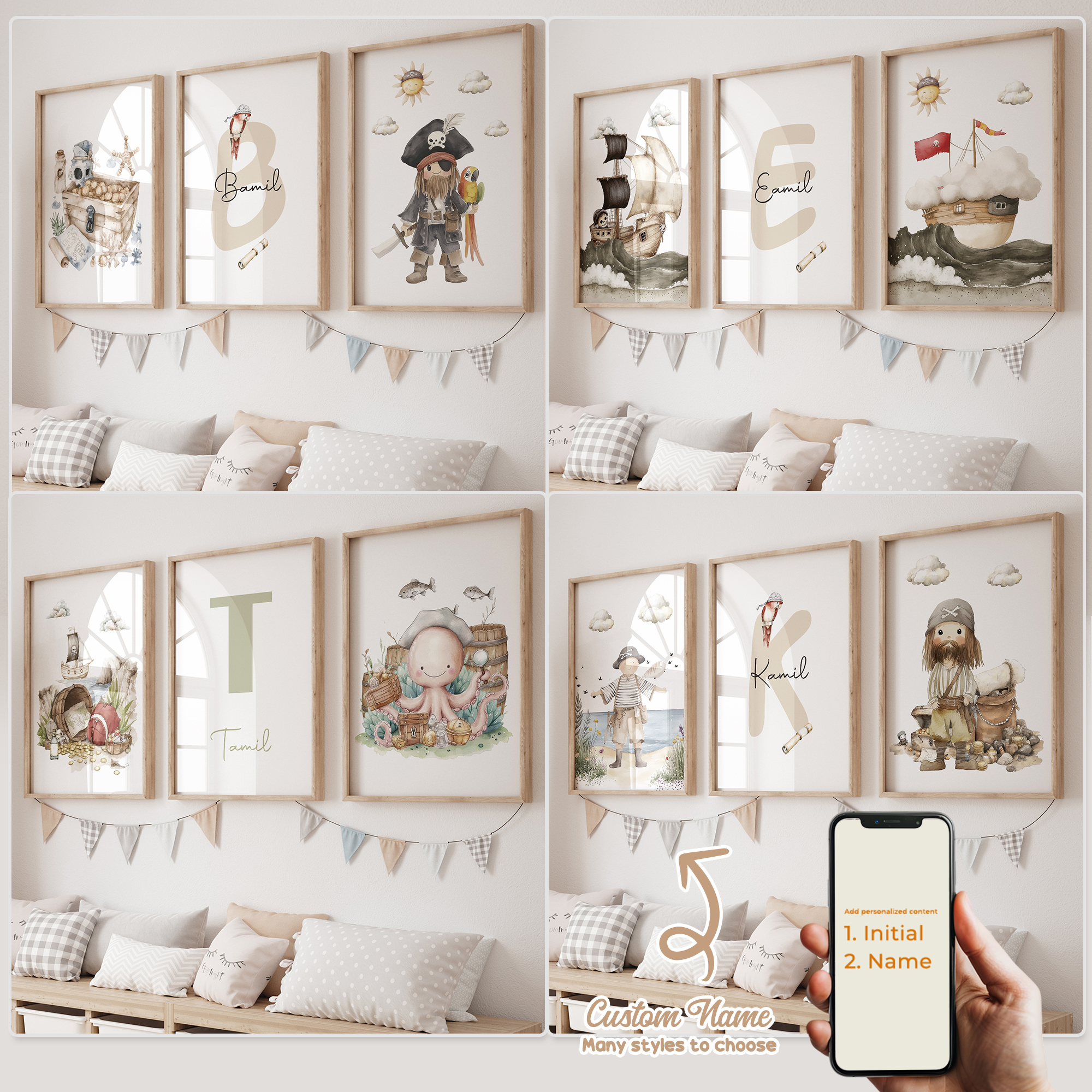 3pcs Personalized Custom Name  - Interior Design Room recension och pris