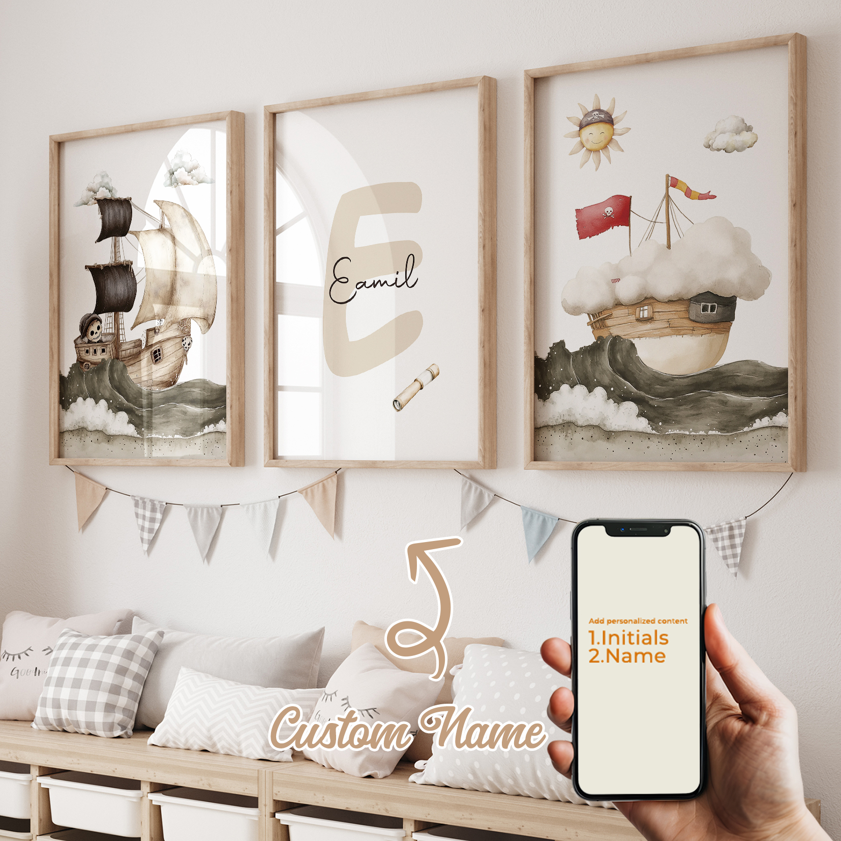3pcs Personalized Custom Name  - Interior Design Room recension och pris