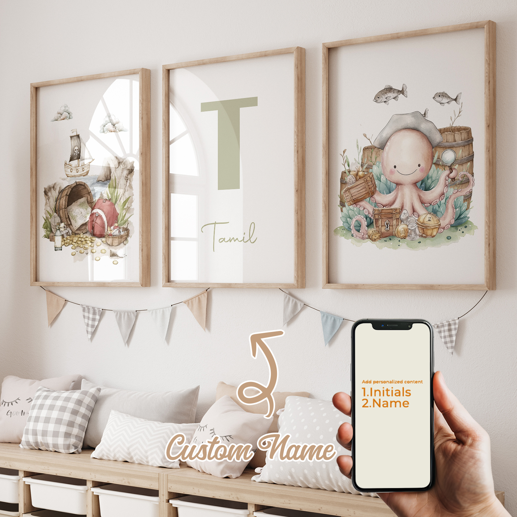 3pcs Personalized Custom Name  - Interior Design Room recension och pris