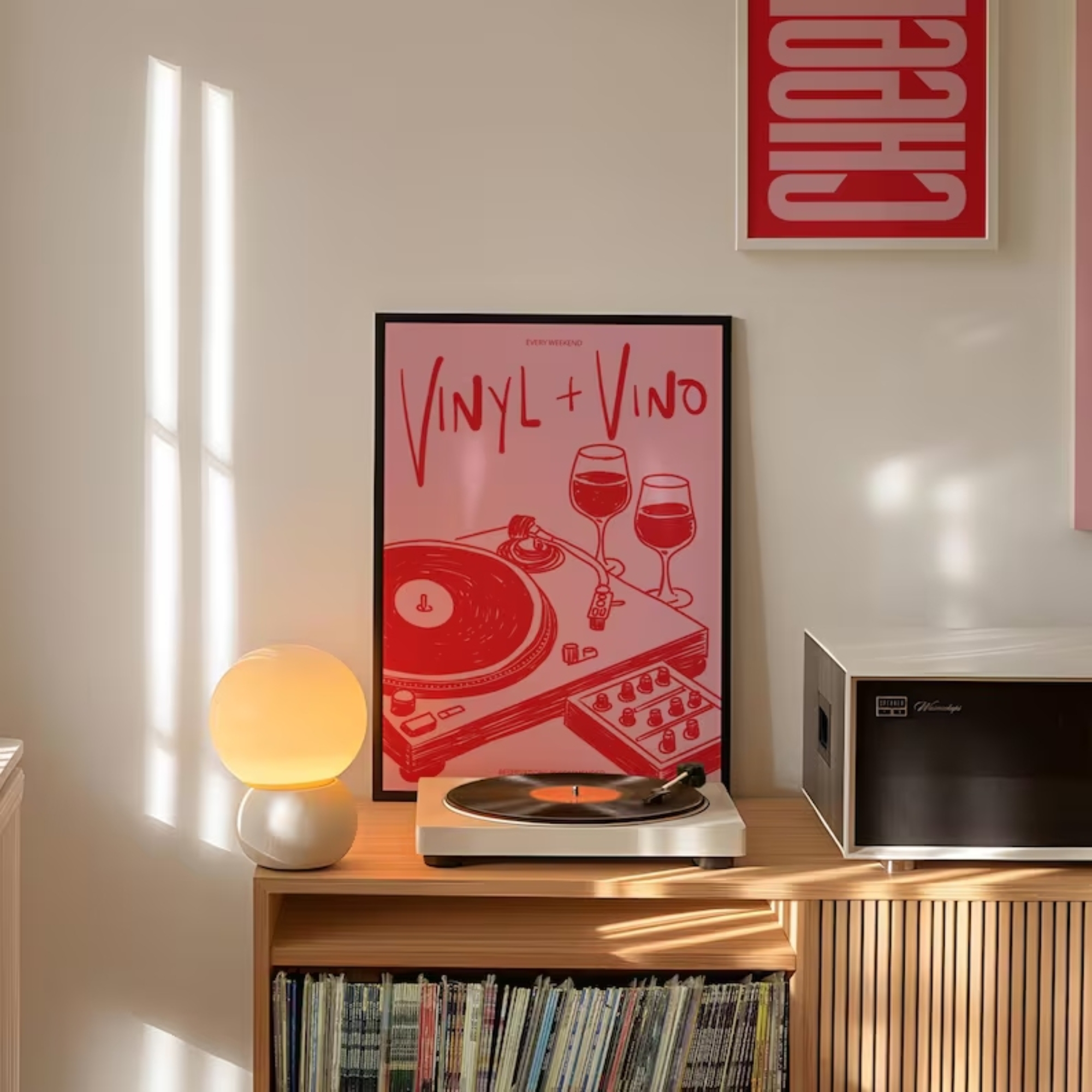 Vinyl & Vino Music Illustratio - Interior Design Room recension och pris