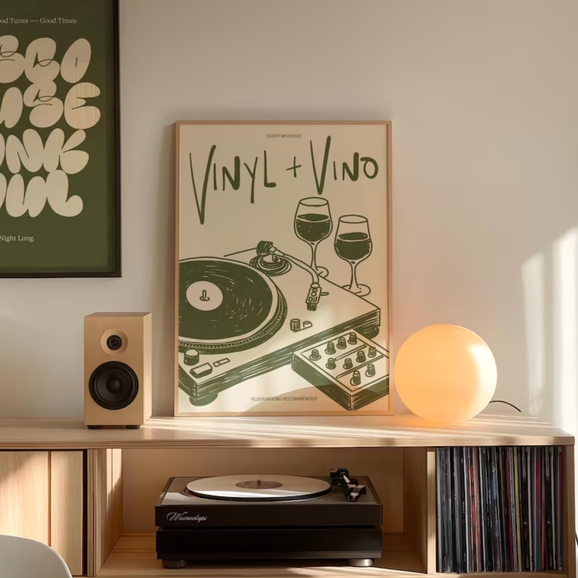 Vinyl & Vino Music Illustratio - Interior Design Room recension och pris