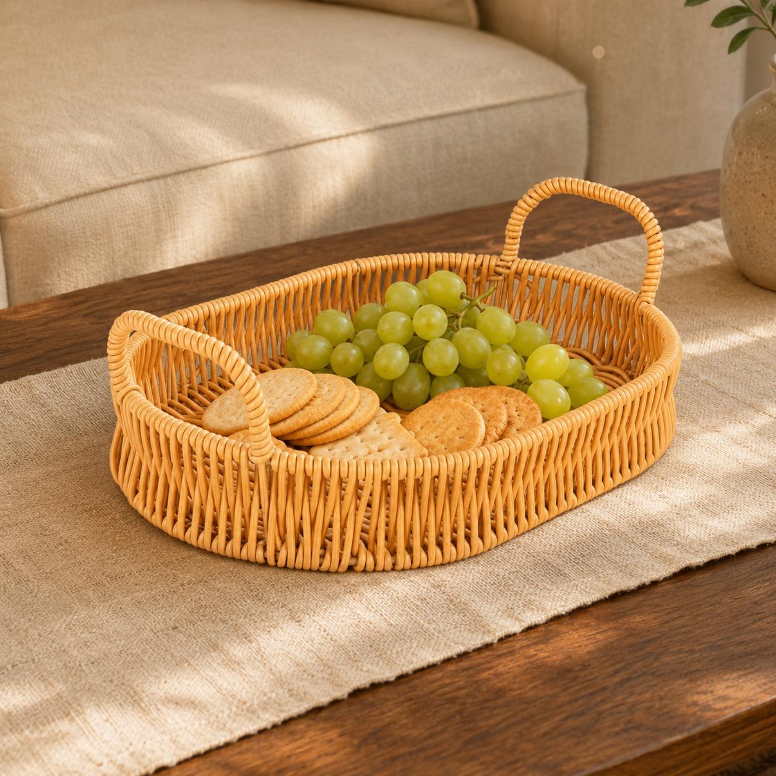 Woven Serving Tray Loop Handle - Rattan Tray Handle recension och pris