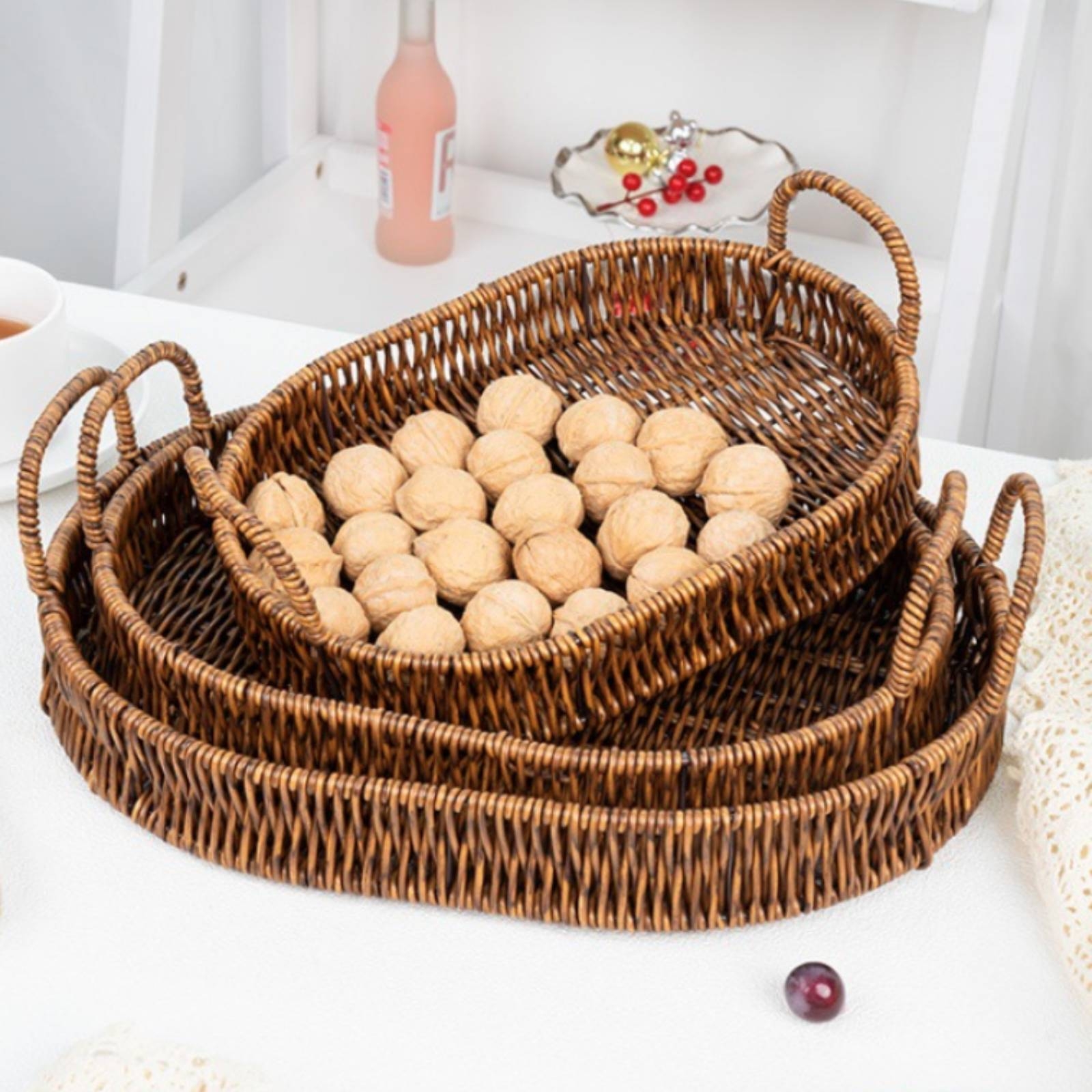 Woven Serving Tray Loop Handle - Rattan Tray Handle recension och pris
