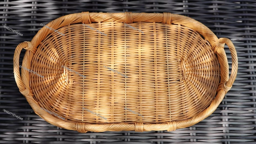 Rattan Decor Tray, Handmade Wo - Rattan Tray Handle recension och pris