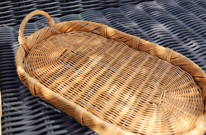 Rattan Decor Tray, Handmade Wo - Rattan Tray Handle recension och pris