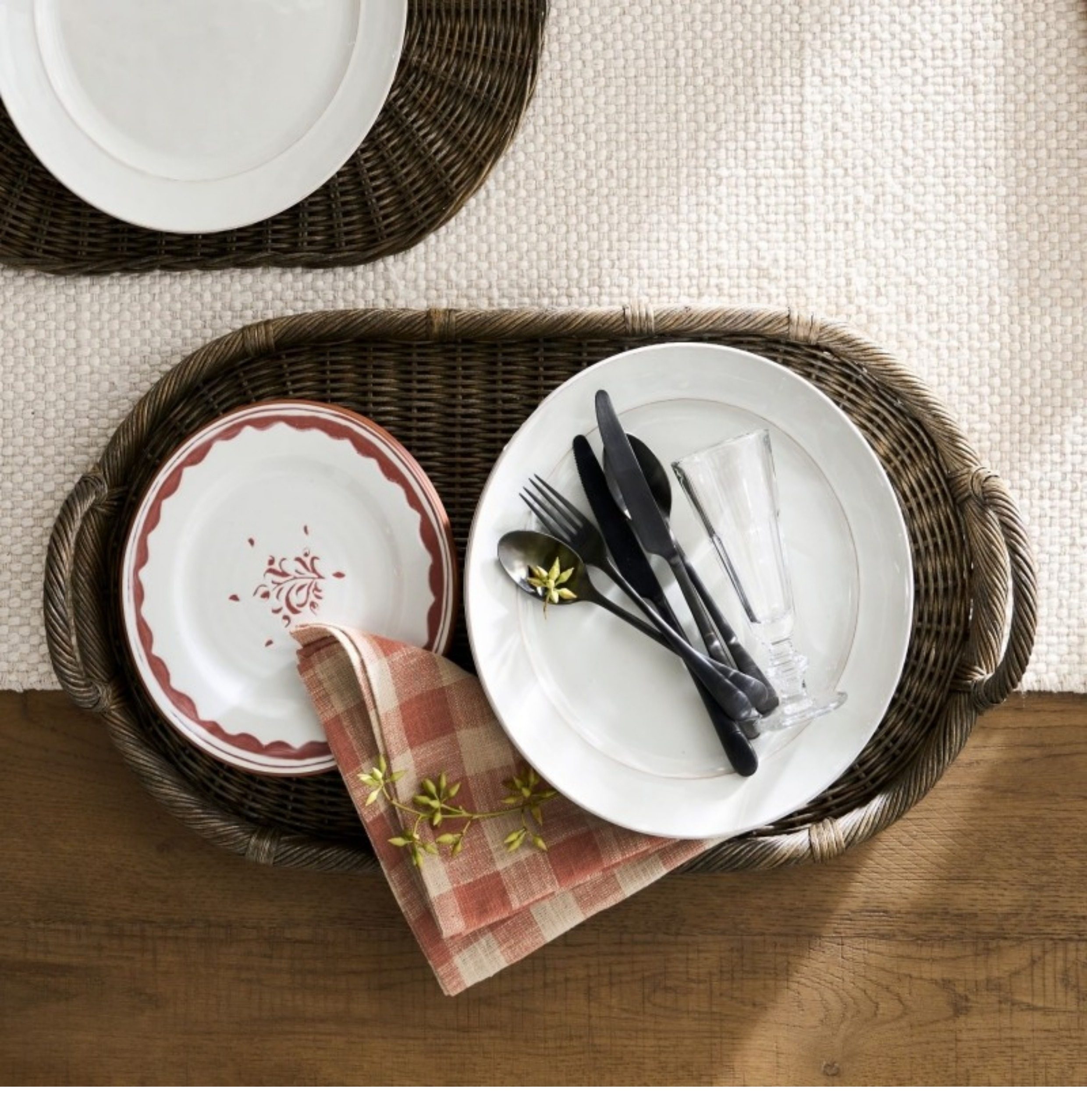 Handmade Woven Rattan Decor Tr - Rattan Tray Handle recension och pris