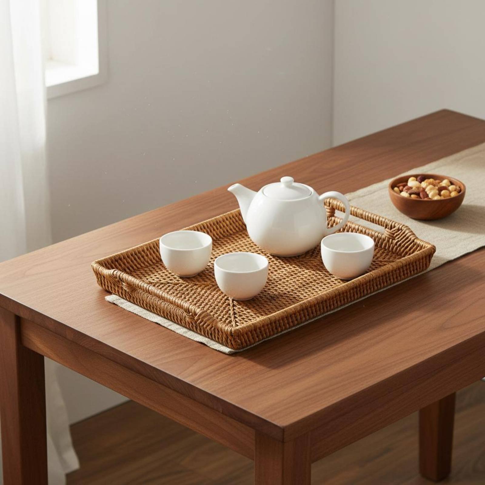Woven Rattan Tray with Handles - Rattan Tray Handle recension och pris