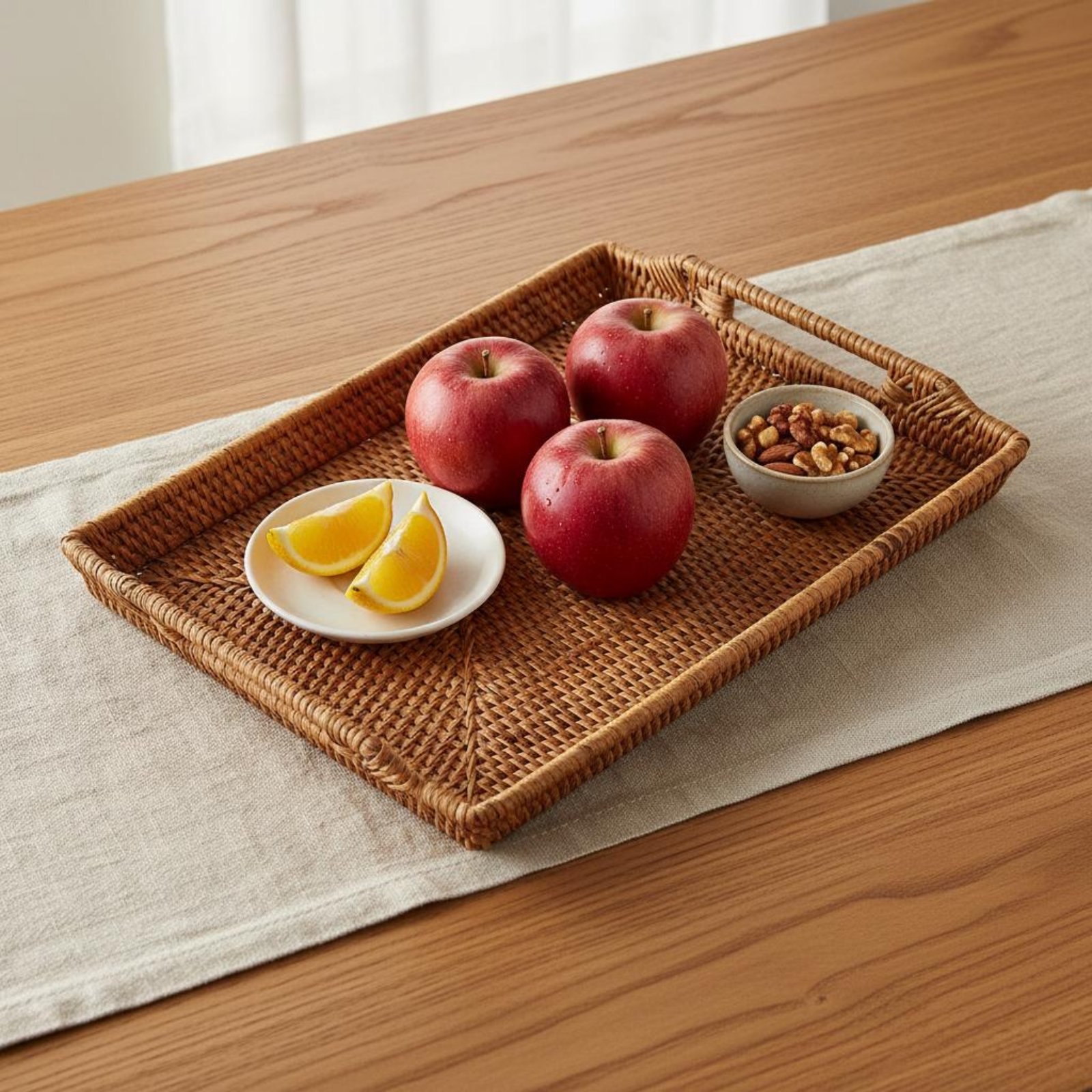 Woven Rattan Tray with Handles - Rattan Tray Handle recension och pris