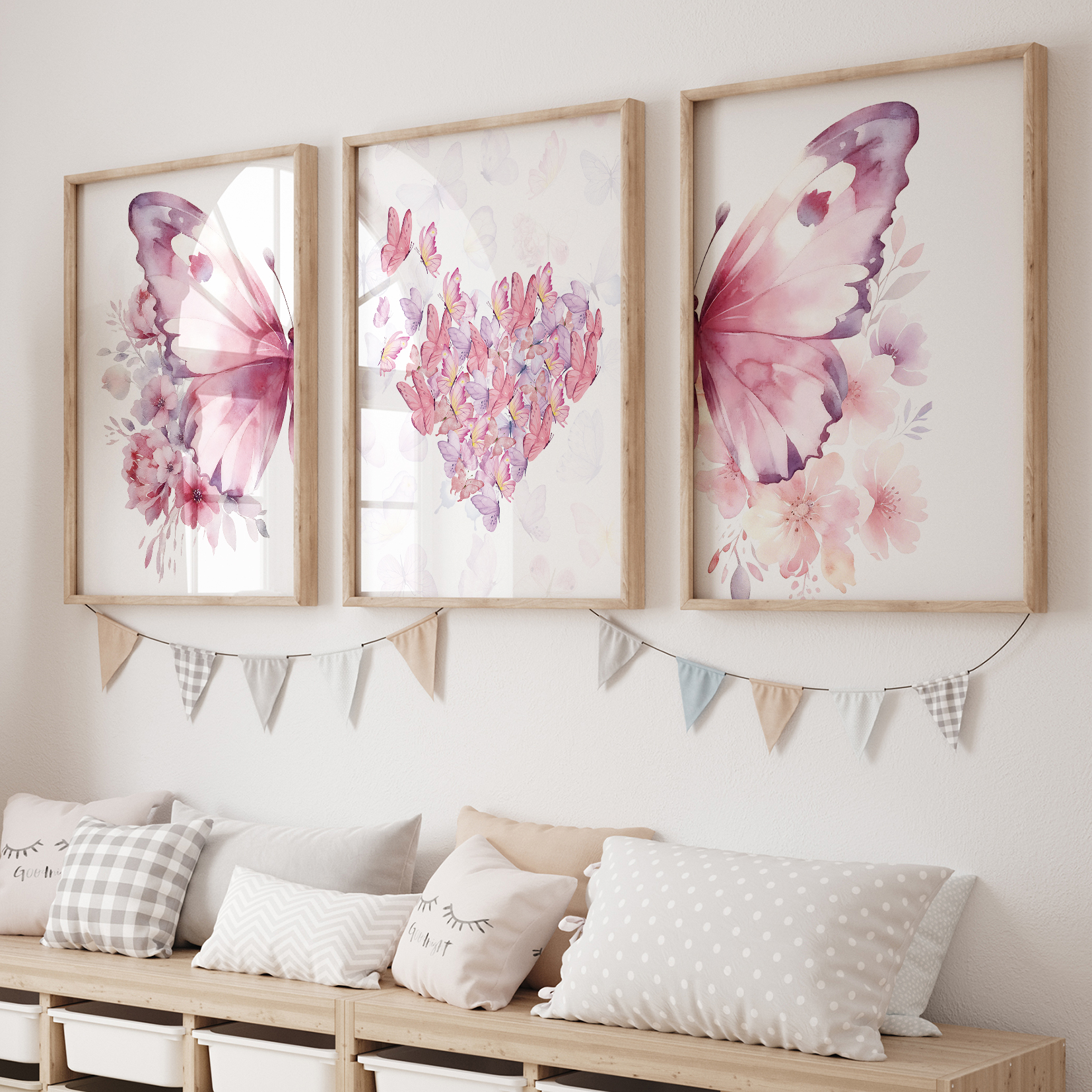 3pcs Cartoon Children Pink Lov - Interior Design Room recension och pris
